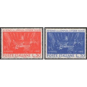 ITALIA - 1962 - 50° della morte di Giovanni Pascoli - 2 v.