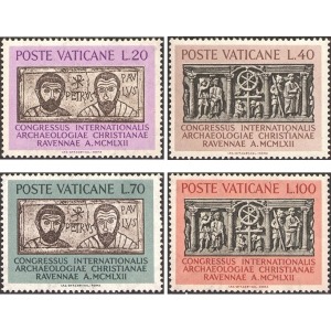 VATICANO - 1962 - 6° congresso di Archeologia Cristiana - 4 v.