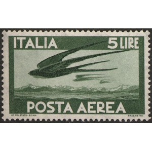 ITALIA - 1962 - Posta Aerea: Democratica 5 L. (fil. stelle IV) - 1 v.
