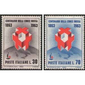 ITALIA - 1963 - 100° della Croce Rossa - 2 v.