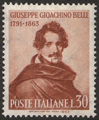 1963 100° della morte di Gioachino Belli 1 v. Italia ITALIA - 1963 - 100° della morte di Gioachino Belli - 1 v.