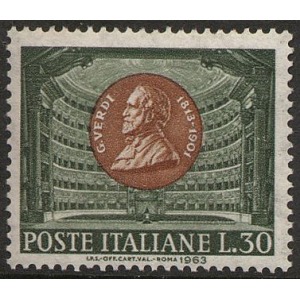 ITALIA - 1963 - 150° della nascita di Giuseppe Verdi - 1 v.