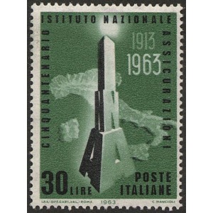 ITALIA - 1963 - 50° dell'INA - 1 v.