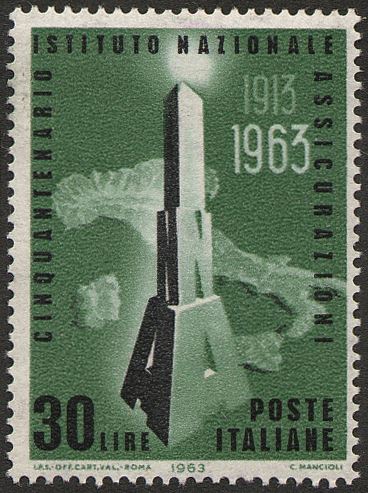 1963 50° dell INA 1 v. Italia ITALIA - 1963 - 50° dell'INA - 1 v.