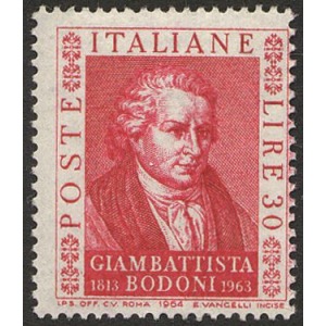 ITALIA - 1964 - 150° della morte di Gianbattista Bodoni - 1 v.