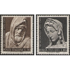 ITALIA - 1964 - 400° della morte di Michelangelo Buonarroti + Posta Aerea - 2 v.