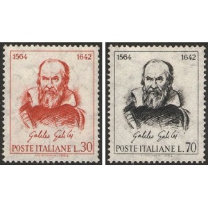 ITALIA - 1964 - 400° della nascita di Galileo Galilei - 2 v.