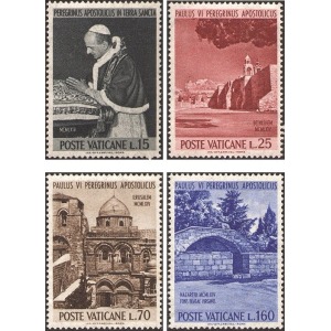 VATICANO - 1964 - Pellegrinaggio di Papa Paolo VI in Terra Santa - 4 v.