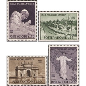 VATICANO - 1964 - Viaggio di Papa Paolo VI in India - 4 v.