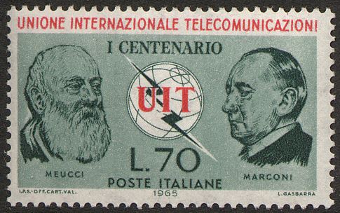 1965 100° dell UIT 1 v. Italia ITALIA - 1965 - 100° dell'UIT - 1 v.