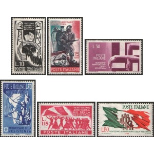 ITALIA - 1965 - 20° della Resistenza - 6 v.