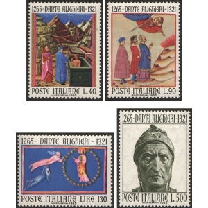 ITALIA - 1965 - 700° della nascita di Dante Alighieri - 4 v.