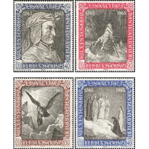 SAN MARINO - 1965 - 700° della nascita di Dante Alighieri - 4 v.