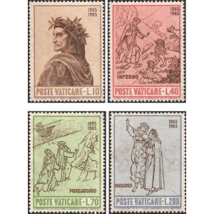 VATICANO - 1965 - 700° della nascita di Dante Alighieri - 4 v.