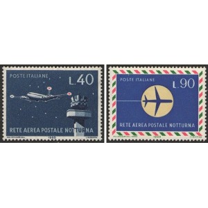 ITALIA - 1965 - Inaugurazione della rete aerea postale notturna - 2 v.