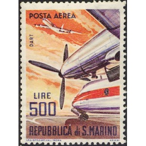 SAN MARINO - 1965 - Posta Aerea: aerei moderni 500 L. - 1 v. da BF