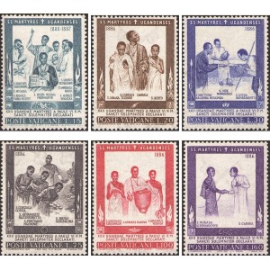 VATICANO - 1965 - Santificazione dei Martiri dell'Uganda - 6 v.