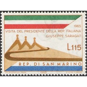 SAN MARINO - 1965 - Visita del Presidente Saragat - 1 v.
