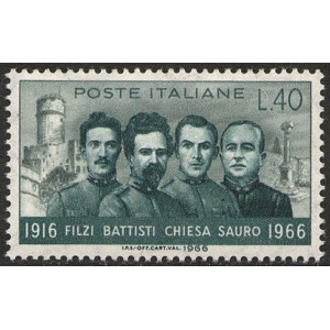 ITALIA - 1966 - 50° della morte dei Martiri patrioti - 1 v.
