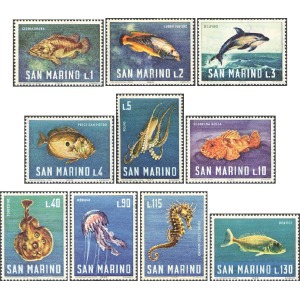 SAN MARINO - 1966 - Fauna marina - 10 v.