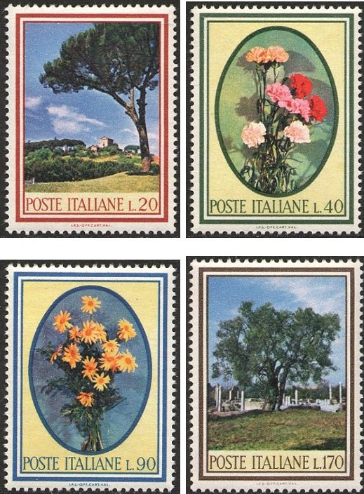 1966 Flora I serie 4 v. Italia ITALIA - 1966 - Flora I serie - 4 v.