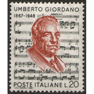 ITALIA - 1967 - 100° della nascita di Umberto Giordano - 1 v.