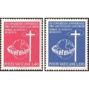 VATICANO - 1967 - 3° congresso universale per l'apostolato dei laici - 2 v.