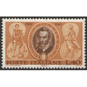 ITALIA - 1967 - 400° della nascita di Claudio Monteverdi - 1 v.