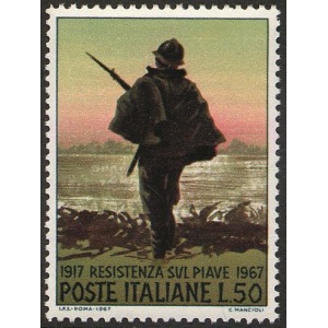 ITALIA - 1967 - 50° della Resistenza sul Piave - 1 v.