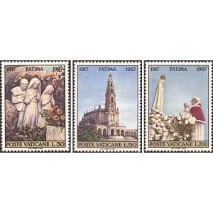 VATICANO - 1967 - 50° delle apparizioni di Fatima - 3 v.