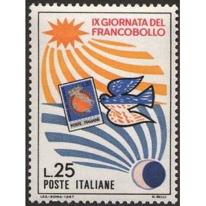 ITALIA - 1967 - 9° Giornata del Francobollo - 1 v.