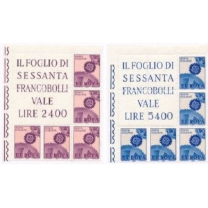 ITALIA - 1967 - Europa - 2 blocchi angolari