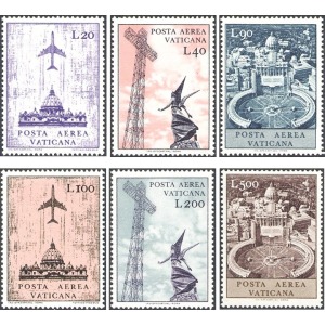 VATICANO - 1967 - Posta Aerea: soggetti vari - 6 v.