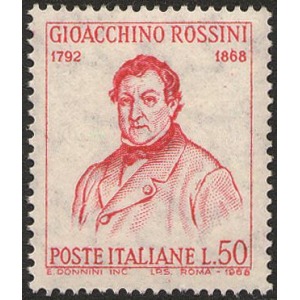 ITALIA - 1968 - 100° della morte di Gioacchino Rossini - 1 v.
