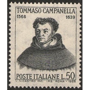 ITALIA - 1968 - 400° della nascita di Tommaso Campanella - 1 v.