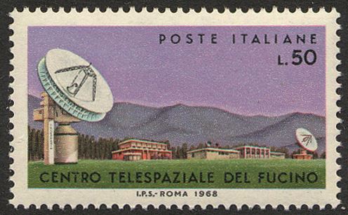 1968 Centro telecomunicazioni spaziali del Fucino 1 v. Italia ITALIA - 1968 - Centro telecomunicazioni spaziali del Fucino - 1 v.