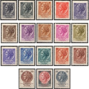 ITALIA - 1968 - Siracusana su carta fluorescente - 18 v.