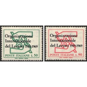 ITALIA - 1969 - 50° dell'OIL - 2 v.