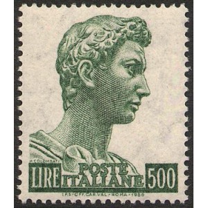ITALIA - 1969 - San Giorgio 500 L. su carta fluorescente - 1 v.