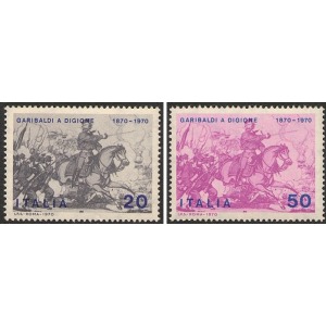 ITALIA - 1970 - 100° della partecipazione di Garibaldi alla Battaglia di Digione - 2 v.