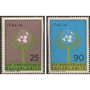ITALIA - 1970 - 25° ONU - 2 v.