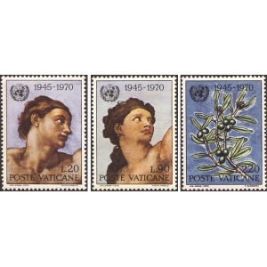 VATICANO - 1970 - 25° dell'ONU - 3 v.