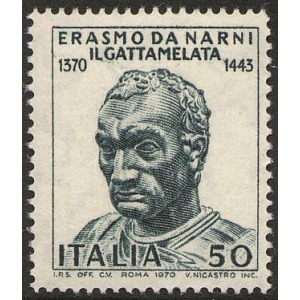 ITALIA - 1970 - 600° della nascita di Erasmo Da Narni, detto il Gattamelata - 1 v.