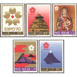 VATICANO - 1970 - Esposizione Universale di Osaka - 5 v.