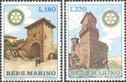 1970 Rotary Internazionale 2 v. San Marino SAN MARINO - 1970 - Rotary Internazionale - 2 v.