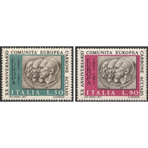 ITALIA - 1971 - 20° della CECA - 2 v.