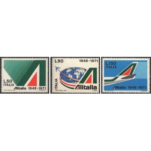 ITALIA - 1971 - 25° dell'Alitalia - 3 v.