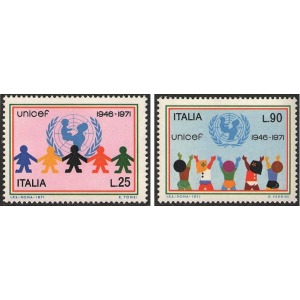 ITALIA - 1971 - 25° dell'UNICEF - 2 v.