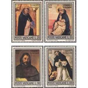 VATICANO - 1971 - 800° della nascita di San Domenico di Guzman - 4 v.