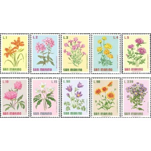 SAN MARINO - 1971 - Fiori IV serie - 10 v.